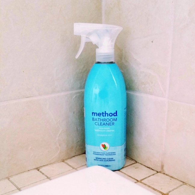 cleaning the bathroom and chores