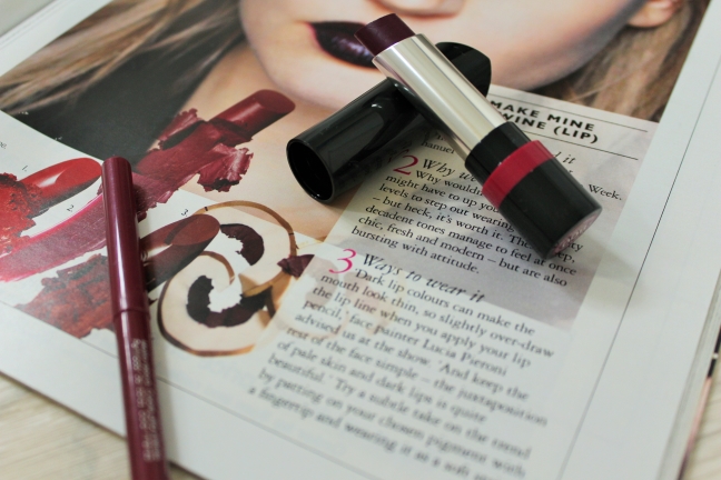 Grazia Wine Coloured Lip Products Close Up