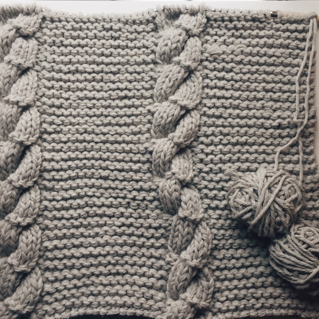 cable knit blanket elle decoration