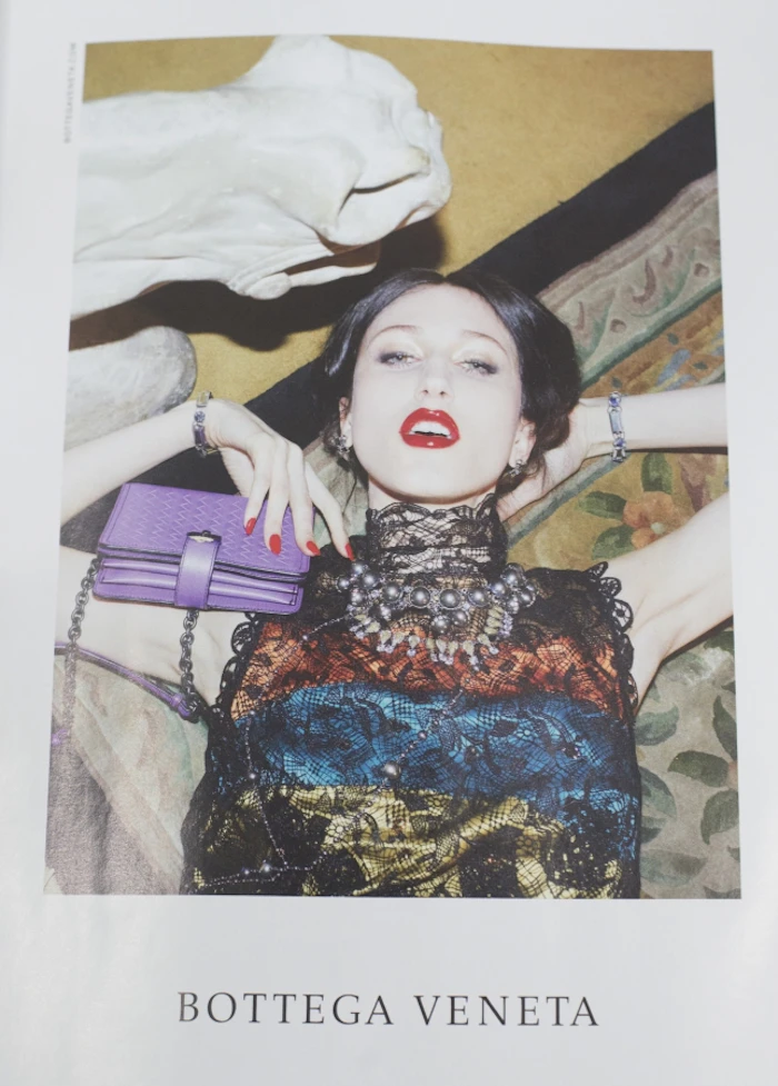 red lipstick vogue bottega veneta