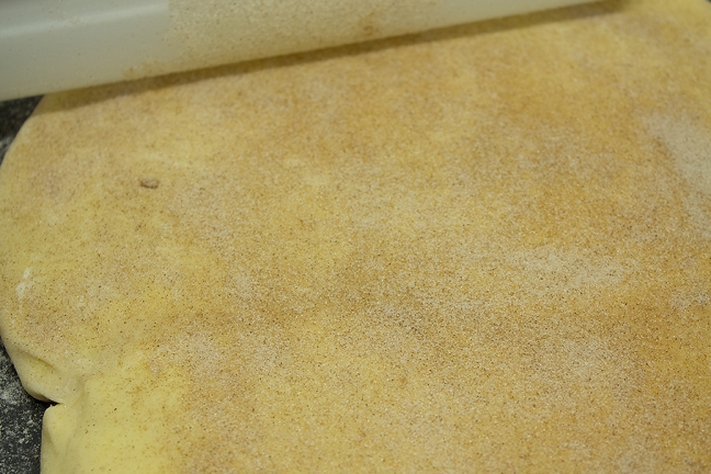 cinnamon twists dough rolled