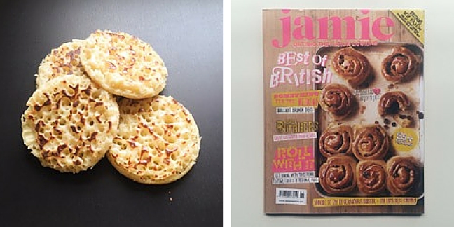 Cooked crumpets and Jamie magazine
