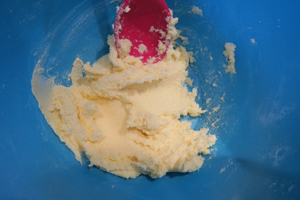 Butter and caster sugar creamed together