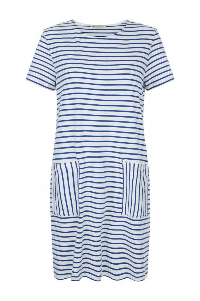 Aida stripe dress in blue from People Tree