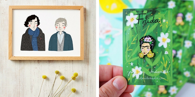 Ilustration and pin by And Smile Studio