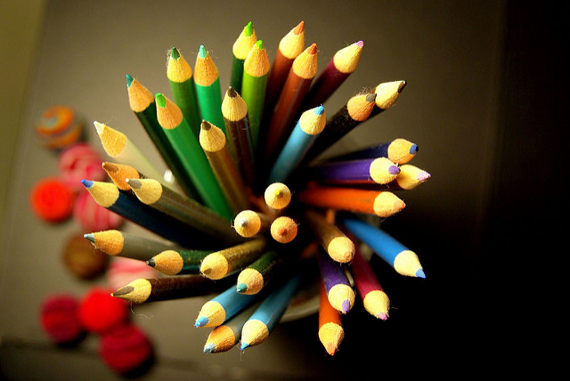 A variety of colouring pencils
