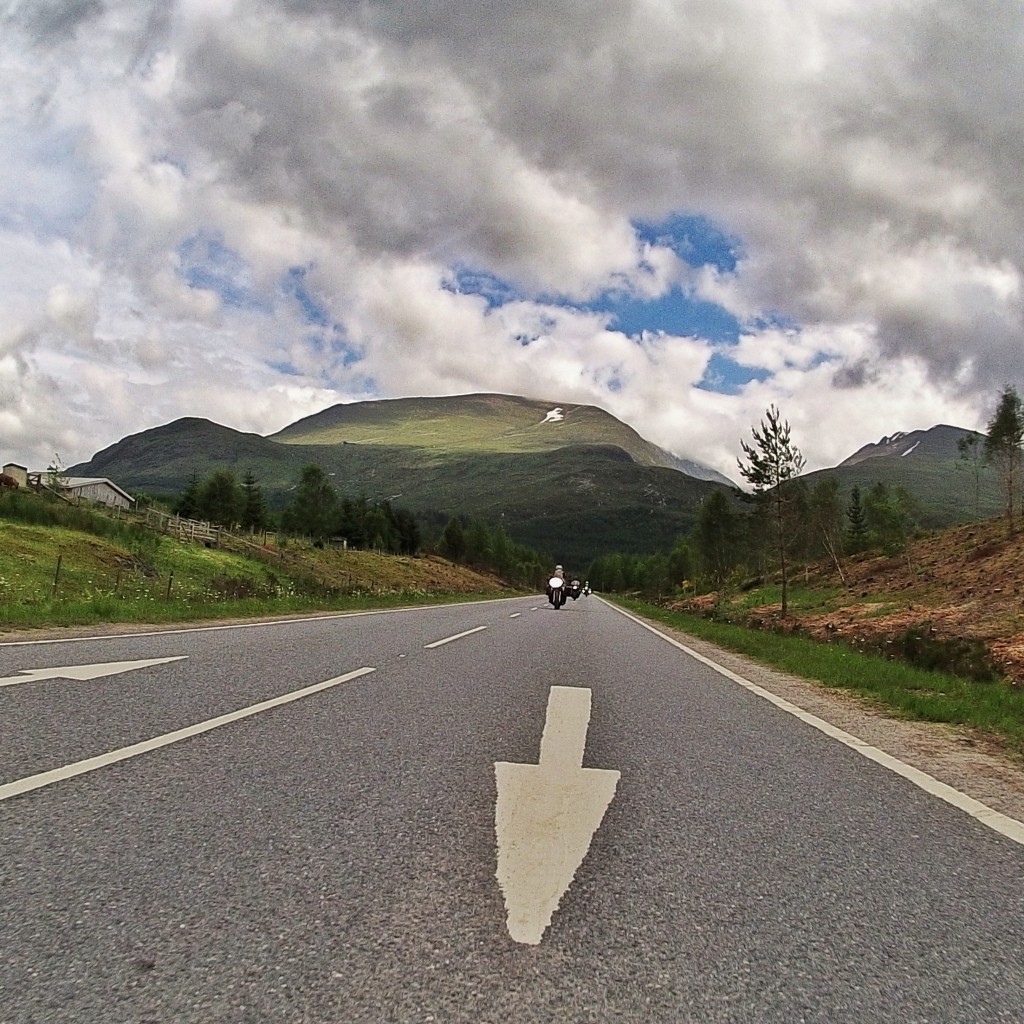 Motorbike on a Scottish road