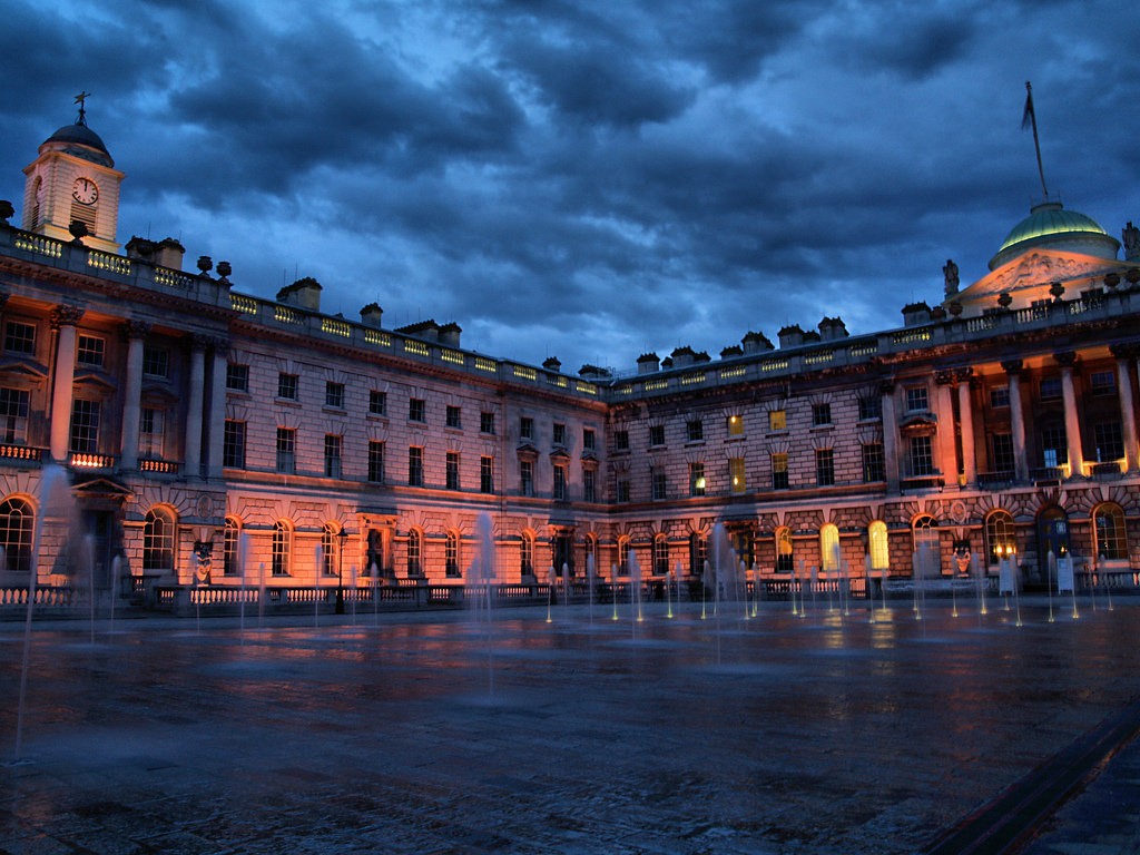 Somerset House let up during a stormy evening