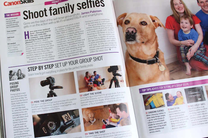 PhotoPlus magazine content about taking family selfies