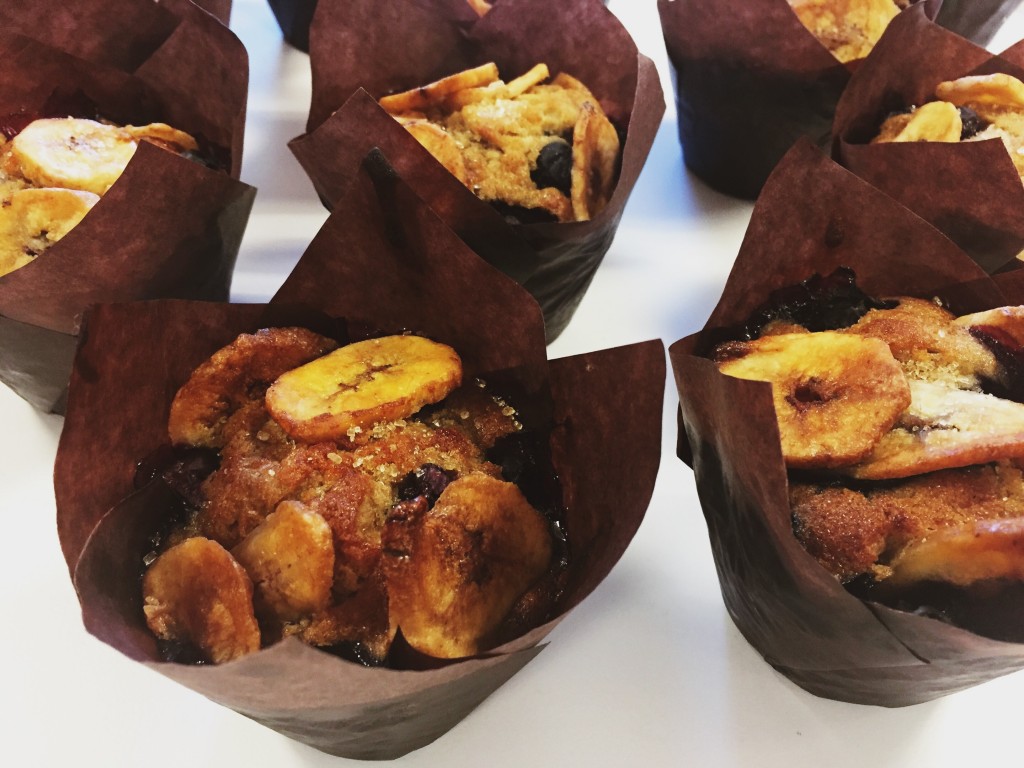 delicious banana blueberry breakfast muffins