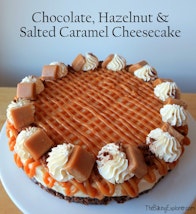 Chocolate, Hazelnut and Salted Caramel Cheesecake | Baking Heaven at magazine.co.uk