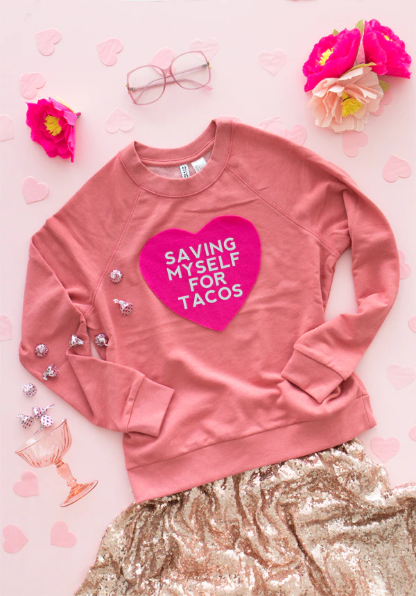 DIY valentines sweater