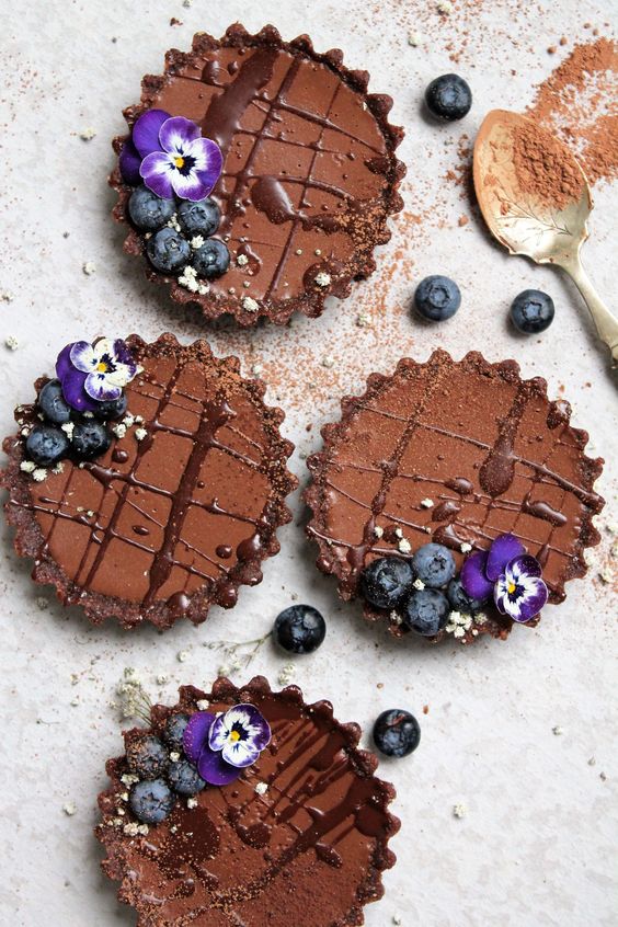 Vegan Food & Living's double chocolate mini-tarts