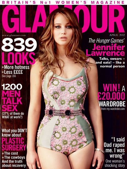 Glamour magazine April 2012 Jennifer Lawrence