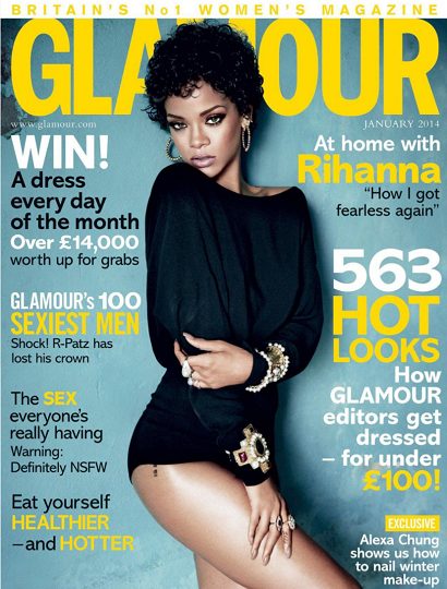 Glamour magazine January 2014 Rihanna