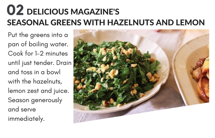 christmas magazine recipes - seasonal greens