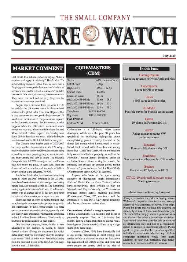 The Small Company Share Watch